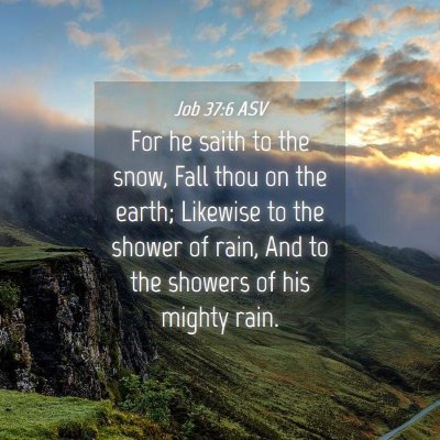 Picture 04 - Job 37:6 ASV - For he saith to the snow, Fall thou on the earth; - Bible Verse Picture