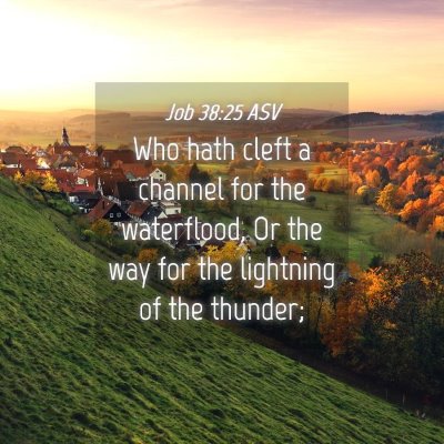 Picture 04 - Job 38:25 ASV - Who hath cleft a channel for the waterflood, Or - Bible Verse Picture