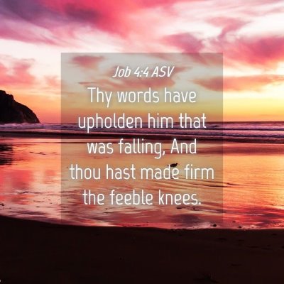 Picture 04 - Job 4:4 ASV - Thy words have upholden him that was falling, And - Bible Verse Picture