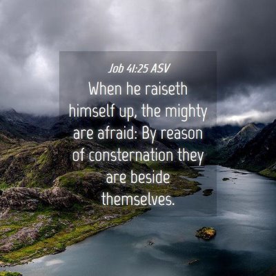Picture 04 - Job 41:25 ASV - When he raiseth himself up, the mighty are - Bible Verse Picture