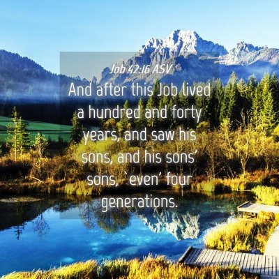 Picture 04 - Job 42:16 ASV - And after this Job lived a hundred and forty - Bible Verse Picture