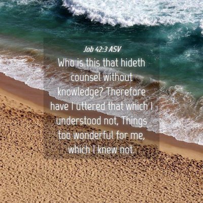 Picture 04 - Job 42:3 ASV - Who is this that hideth counsel without - Bible Verse Picture