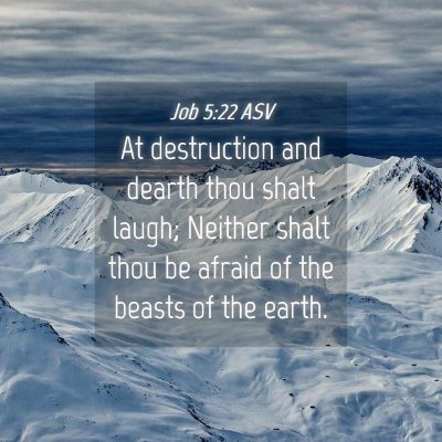 Picture 04 - Job 5:22 ASV - At destruction and dearth thou shalt laugh; - Bible Verse Picture