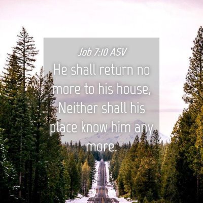 Picture 04 - Job 7:10 ASV - He shall return no more to his house, Neither - Bible Verse Picture