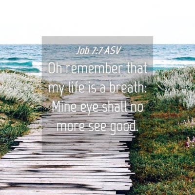 Picture 04 - Job 7:7 ASV - Oh remember that my life is a breath: Mine eye - Bible Verse Picture