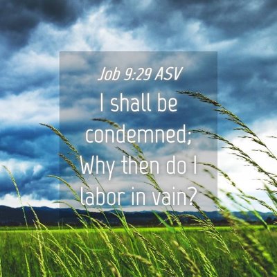 Picture 04 - Job 9:29 ASV - I shall be condemned; Why then do I labor in - Bible Verse Picture