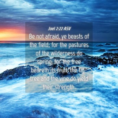 Picture 04 - Joel 2:22 ASV - Be not afraid, ye beasts of the field; for the - Bible Verse Picture