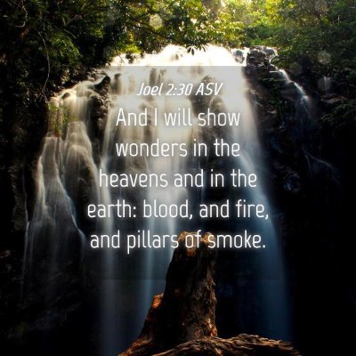 Picture 04 - Joel 2:30 ASV - And I will show wonders in the heavens and in the - Bible Verse Picture