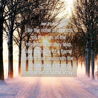 Picture 04 - Joel 2:5 ASV - Like the noise of chariots on the tops of the - Bible Verse Picture