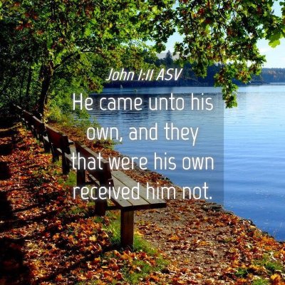 Picture 04 - John 1:11 ASV - He came unto his own, and they that were his own - Bible Verse Picture