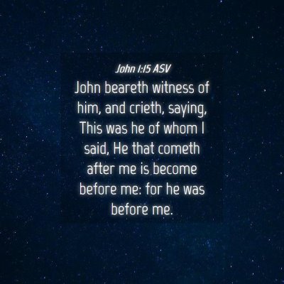 Picture 04 - John 1:15 ASV - John beareth witness of him, and crieth, saying, - Bible Verse Picture