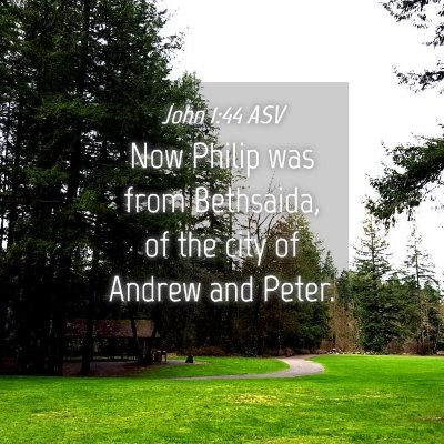 Picture 04 - John 1:44 ASV - Now Philip was from Bethsaida, of the city of - Bible Verse Picture