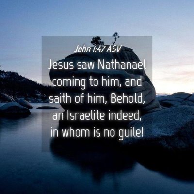 Picture 04 - John 1:47 ASV - Jesus saw Nathanael coming to him, and saith of - Bible Verse Picture