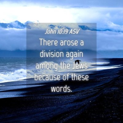 Picture 04 - John 10:19 ASV - There arose a division again among the Jews - Bible Verse Picture