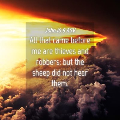 Picture 04 - John 10:8 ASV - All that came before me are thieves and robbers: - Bible Verse Picture