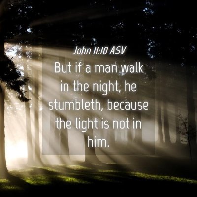 Picture 04 - John 11:10 ASV - But if a man walk in the night, he stumbleth, - Bible Verse Picture