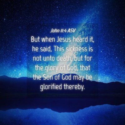 Picture 04 - John 11:4 ASV - But when Jesus heard it, he said, This sickness - Bible Verse Picture