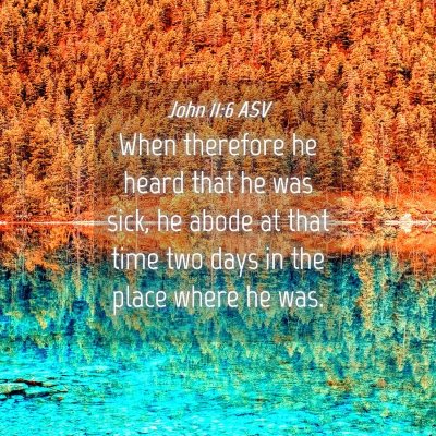 Picture 04 - John 11:6 ASV - When therefore he heard that he was sick, he - Bible Verse Picture