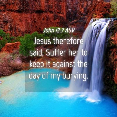 Picture 04 - John 12:7 ASV - Jesus therefore said, Suffer her to keep it - Bible Verse Picture
