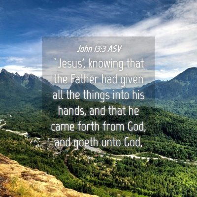 Picture 04 - John 13:3 ASV - `Jesus', knowing that the Father had given all - Bible Verse Picture