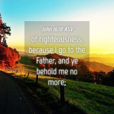 Picture 04 - John 16:10 ASV - of righteousness, because I go to the Father, and - Bible Verse Picture