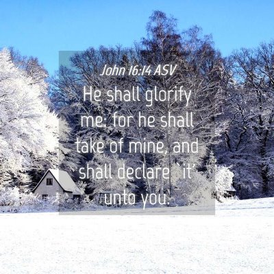 Picture 04 - John 16:14 ASV - He shall glorify me: for he shall take of mine, - Bible Verse Picture