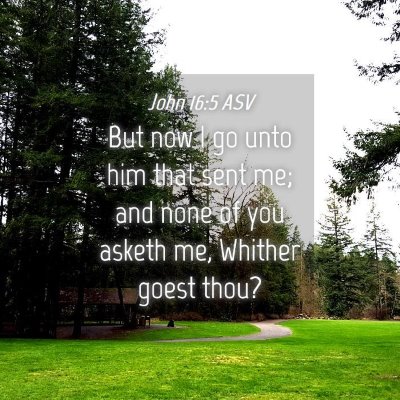Picture 04 - John 16:5 ASV - But now I go unto him that sent me; and none of - Bible Verse Picture