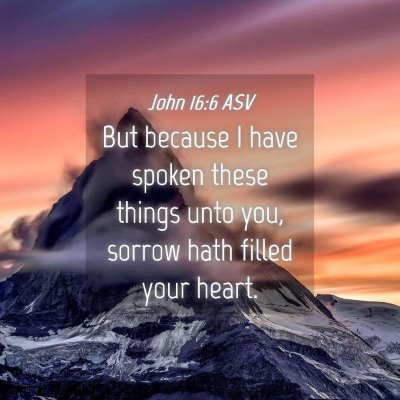 Picture 04 - John 16:6 ASV - But because I have spoken these things unto you, - Bible Verse Picture