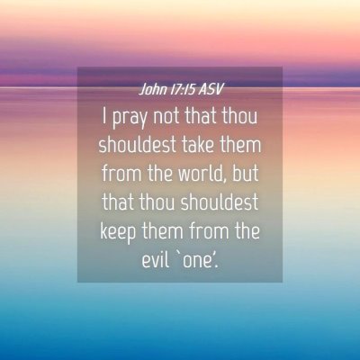 Picture 04 - John 17:15 ASV - I pray not that thou shouldest take them from the - Bible Verse Picture