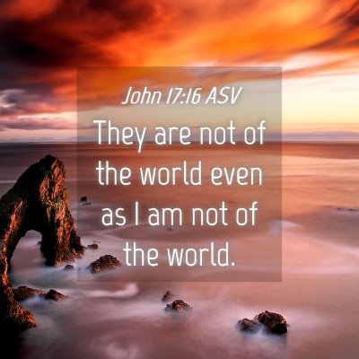 Picture 04 - John 17:16 ASV - They are not of the world even as I am not of the - Bible Verse Picture