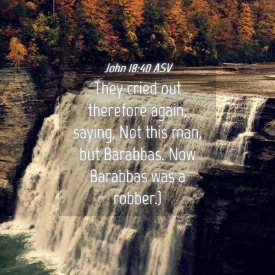 Picture 04 - John 18:40 ASV - They cried out therefore again, saying, Not this - Bible Verse Picture