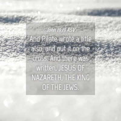 Picture 04 - John 19:19 ASV - And Pilate wrote a title also, and put it on the - Bible Verse Picture