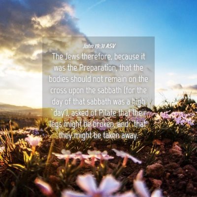 Picture 04 - John 19:31 ASV - The Jews therefore, because it was the - Bible Verse Picture