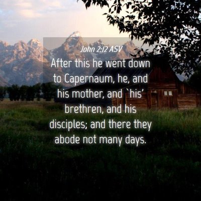 Picture 04 - John 2:12 ASV - After this he went down to Capernaum, he, and his - Bible Verse Picture