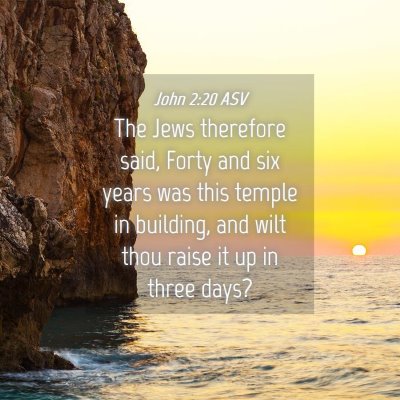 Picture 04 - John 2:20 ASV - The Jews therefore said, Forty and six years was - Bible Verse Picture