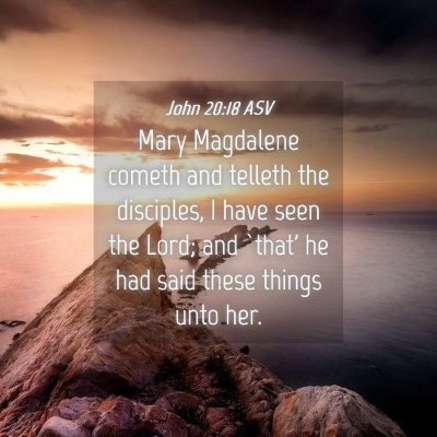 Picture 04 - John 20:18 ASV - Mary Magdalene cometh and telleth the disciples, - Bible Verse Picture