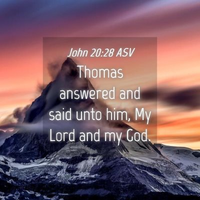 Picture 04 - John 20:28 ASV - Thomas answered and said unto him, My Lord and my - Bible Verse Picture