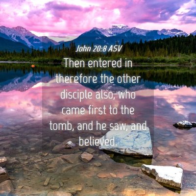 Picture 04 - John 20:8 ASV - Then entered in therefore the other disciple - Bible Verse Picture