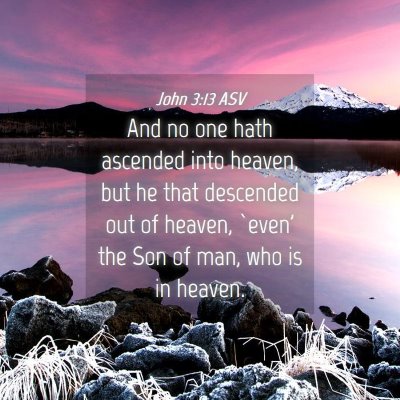 Picture 04 - John 3:13 ASV - And no one hath ascended into heaven, but he that - Bible Verse Picture