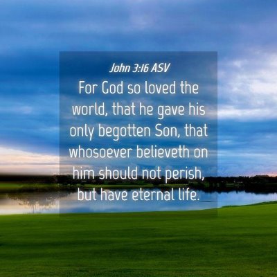 Picture 04 - John 3:16 ASV - For God so loved the world, that he gave his only - Bible Verse Picture