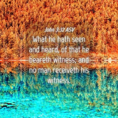 Picture 04 - John 3:32 ASV - What he hath seen and heard, of that he beareth - Bible Verse Picture