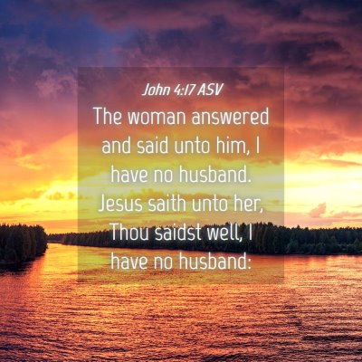 Picture 04 - John 4:17 ASV - The woman answered and said unto him, I have no - Bible Verse Picture