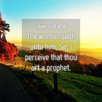 Picture 04 - John 4:19 ASV - The woman saith unto him, Sir, I perceive that - Bible Verse Picture