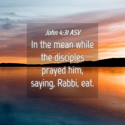 Picture 04 - John 4:31 ASV - In the mean while the disciples prayed him, - Bible Verse Picture