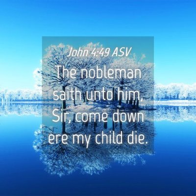 Picture 04 - John 4:49 ASV - The nobleman saith unto him, Sir, come down ere - Bible Verse Picture