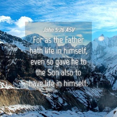 Picture 04 - John 5:26 ASV - For as the Father hath life in himself, even so - Bible Verse Picture