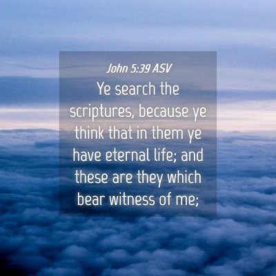 Picture 04 - John 5:39 ASV - Ye search the scriptures, because ye think that - Bible Verse Picture