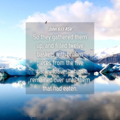 Picture 04 - John 6:13 ASV - So they gathered them up, and filled twelve - Bible Verse Picture