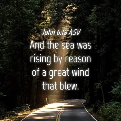 Picture 04 - John 6:18 ASV - And the sea was rising by reason of a great wind - Bible Verse Picture