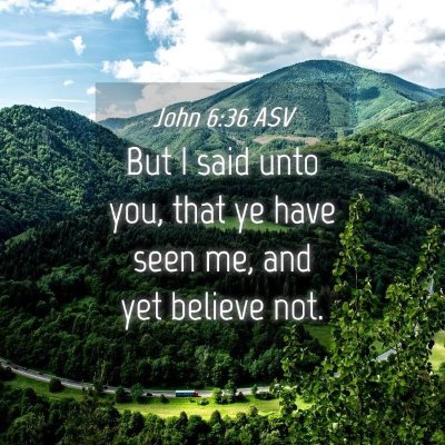 Picture 04 - John 6:36 ASV - But I said unto you, that ye have seen me, and - Bible Verse Picture